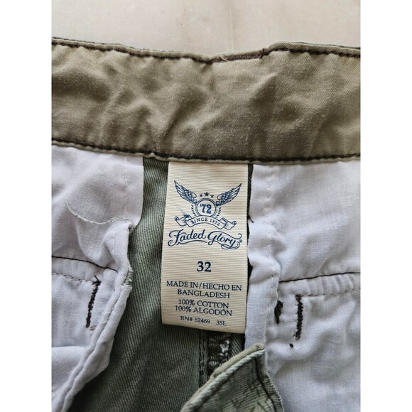 Faded Glory Men's Cargo Green Shorts Tropical Floral Shorts Size 32 - Picture 5 of 5